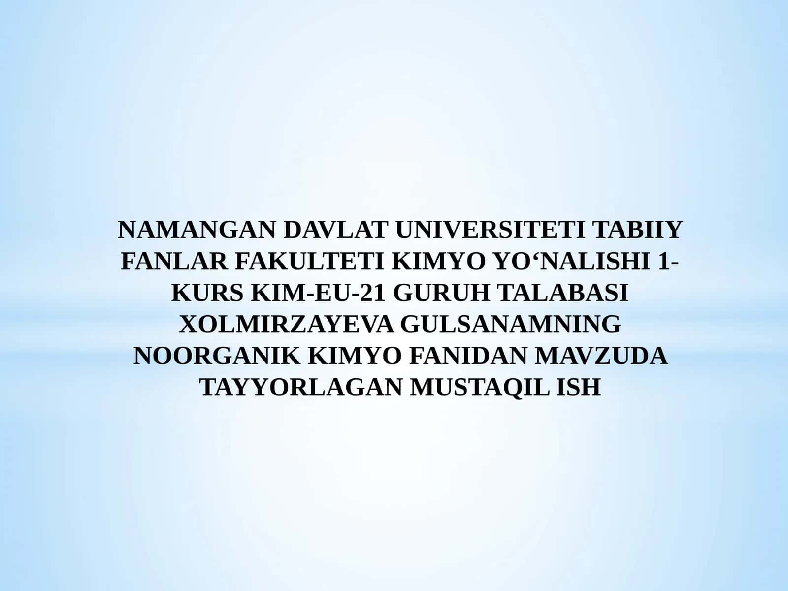 NITRID GIDROZIN GIDROKSILAMIN AZIT KISLOTASI