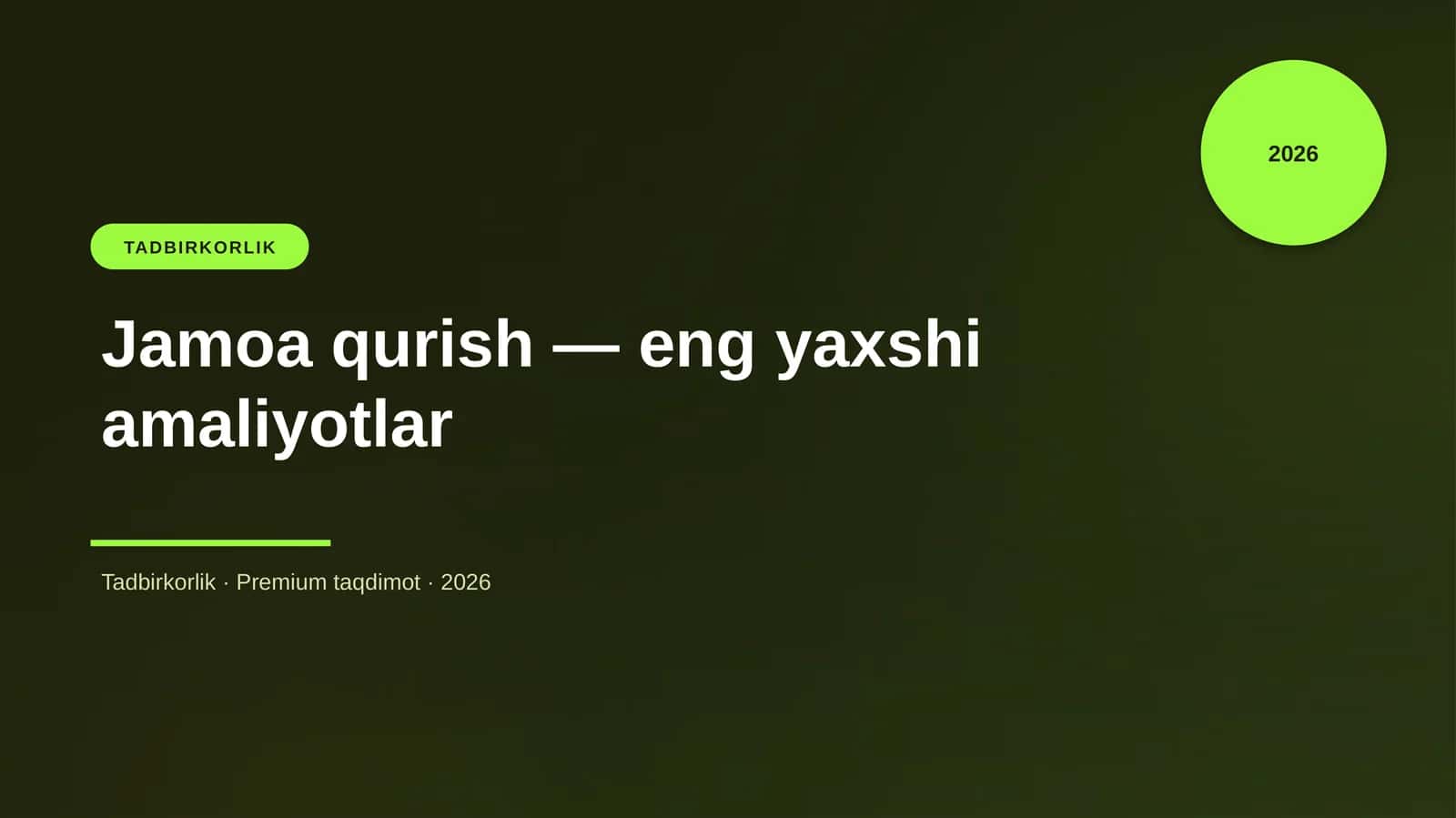 Jamoa qurish — eng yaxshi amaliyotlar