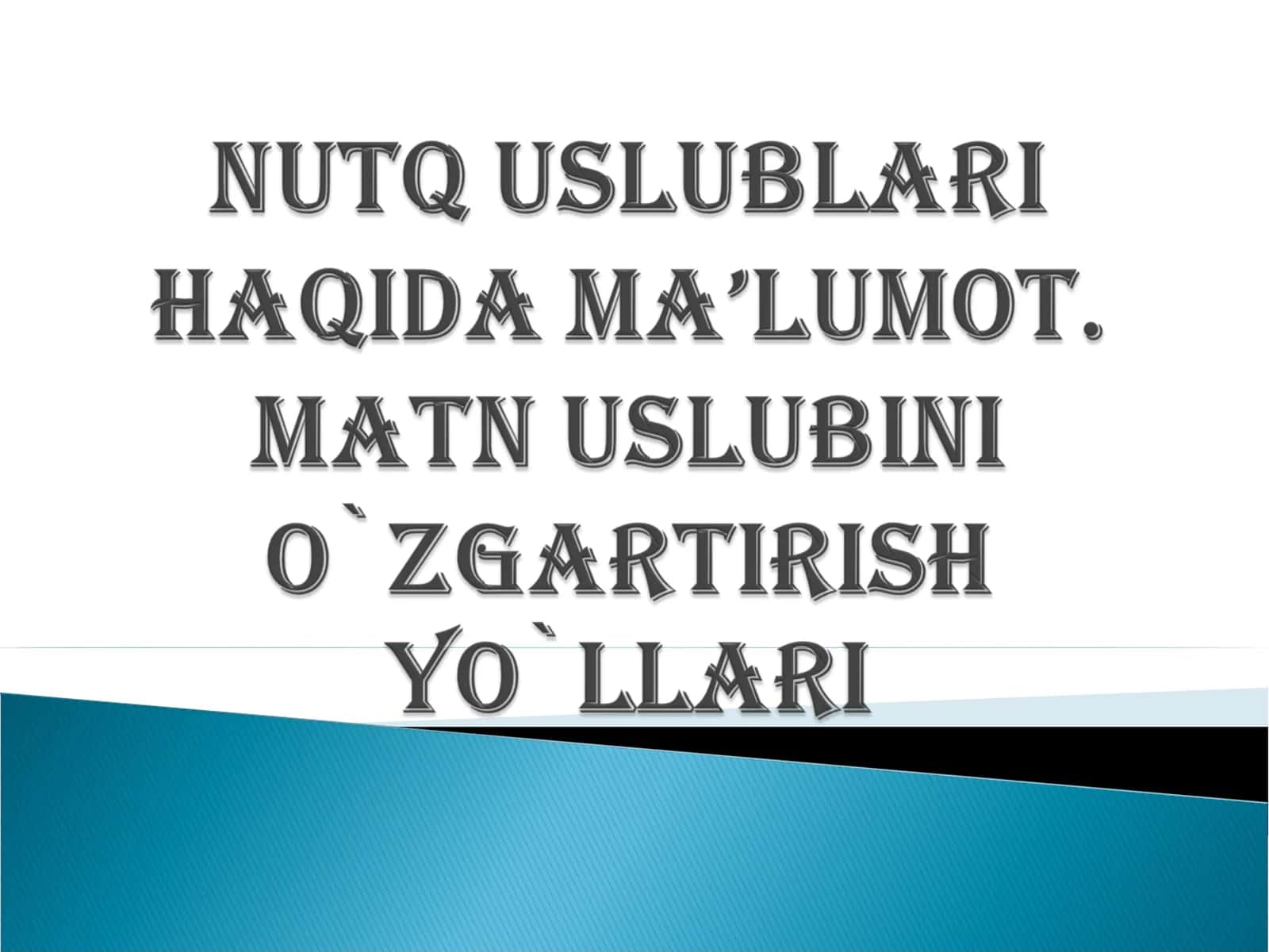 Nutq uslublari