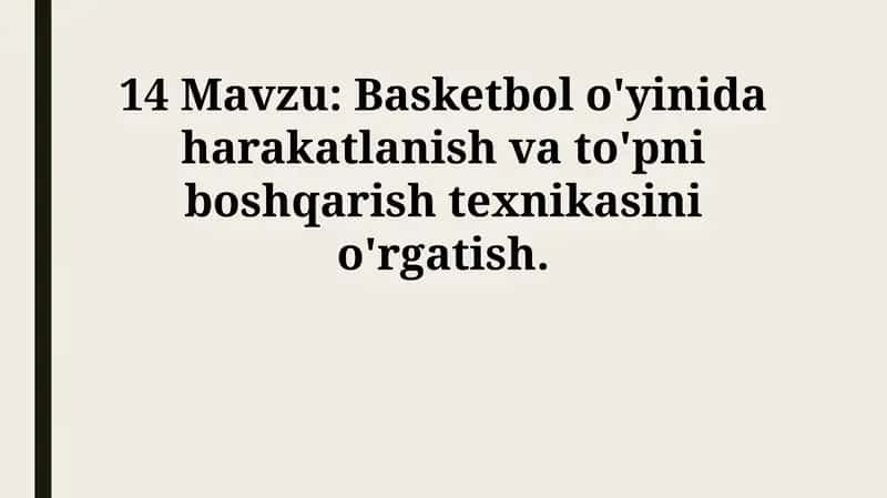 Harakat va To'p Boshqarish Texnikalari