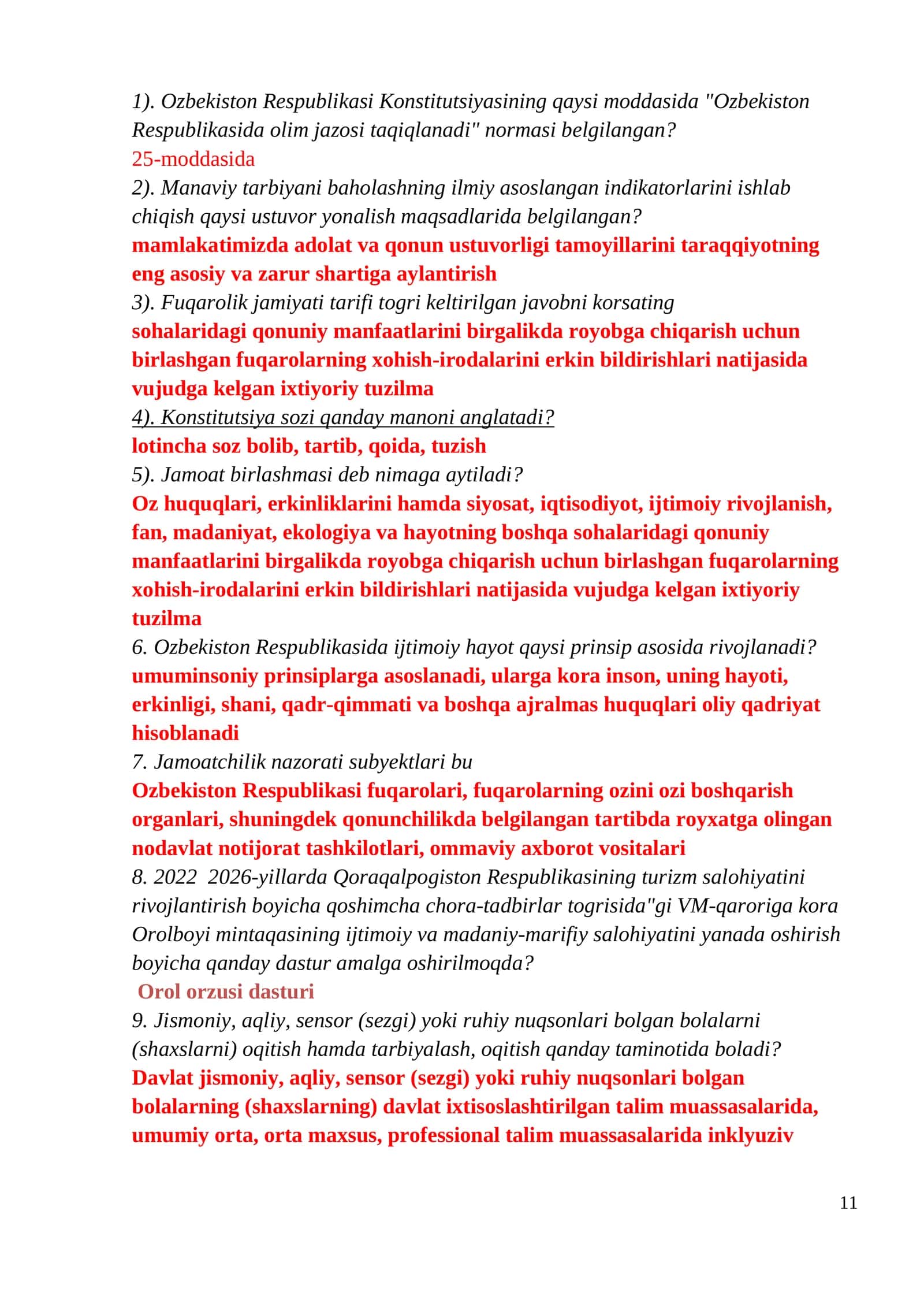 Malaka oshirish testi
