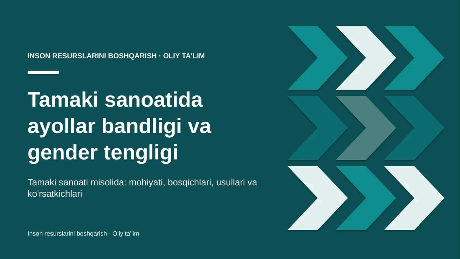 Tamaki sanoatida ayollar bandligi va gender tengligi