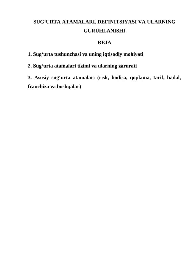 Sug‘urta Atamalari