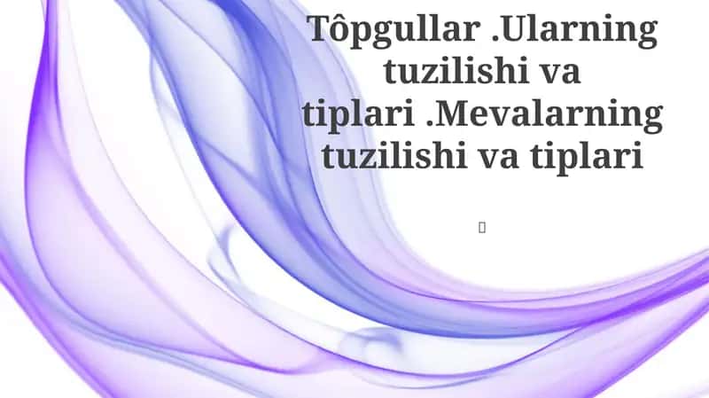 Meva tuzilishi va tiplari