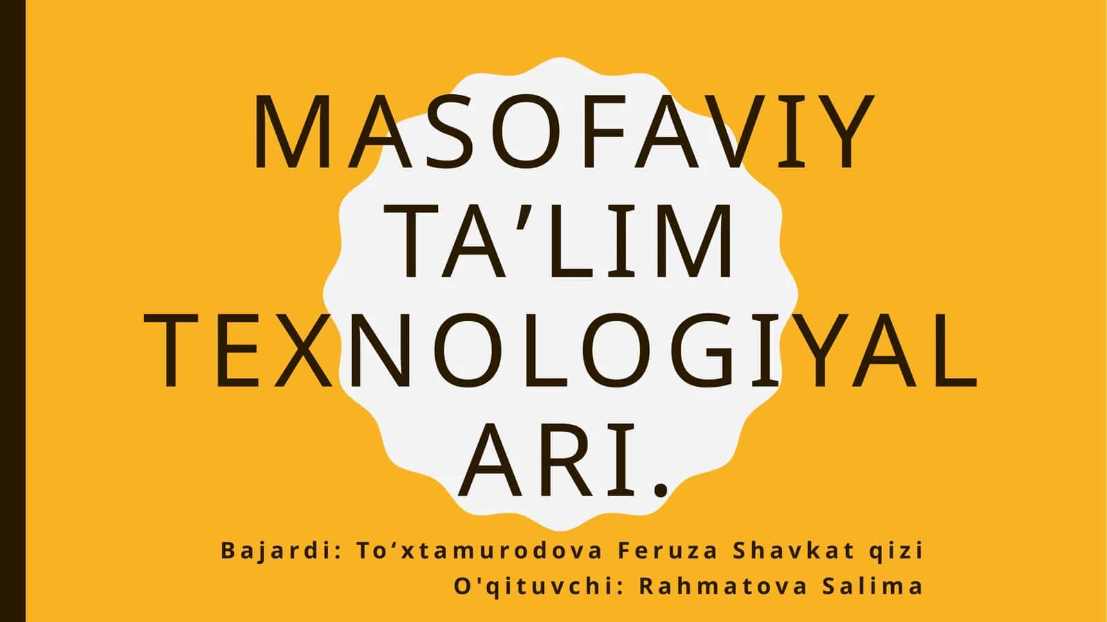 Masofaviy taʼlim texnologiyalari