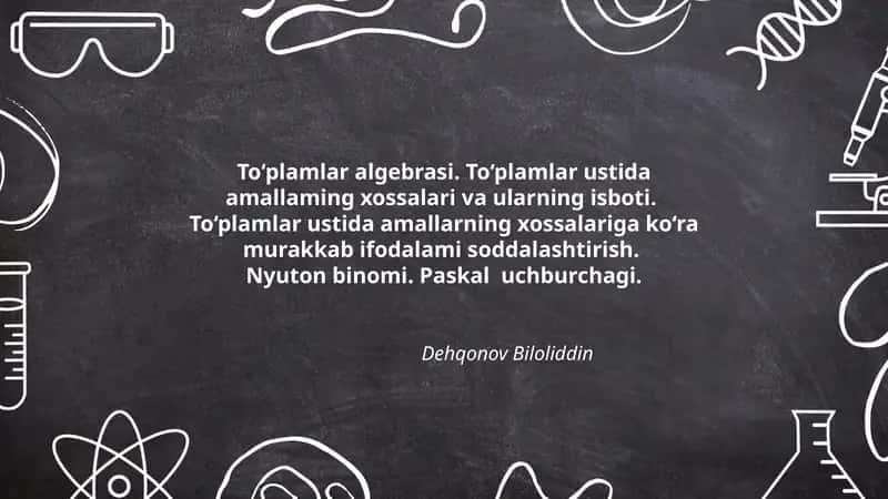 To‘plamlar Algebrasi