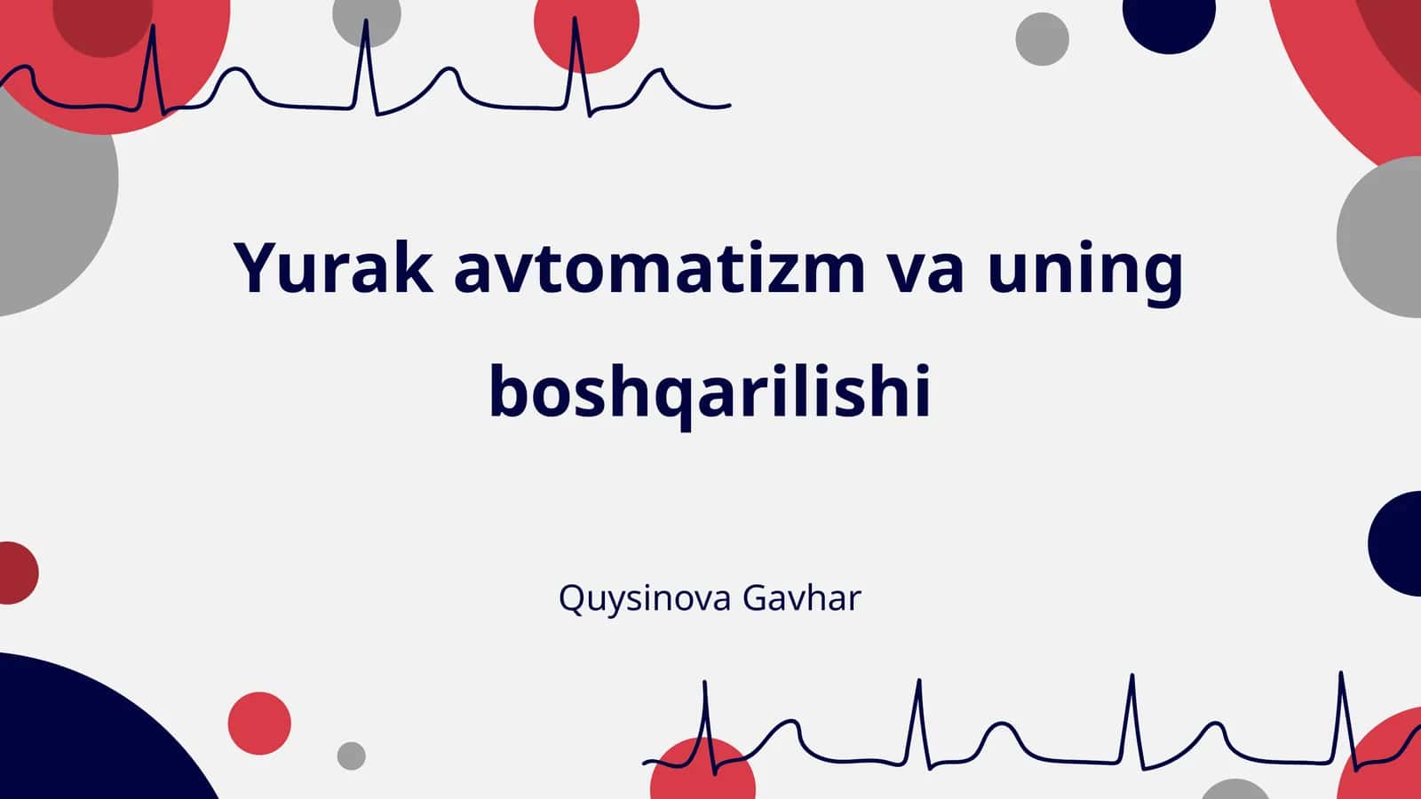 Yurak avtomatizm va uning boshqarilishi