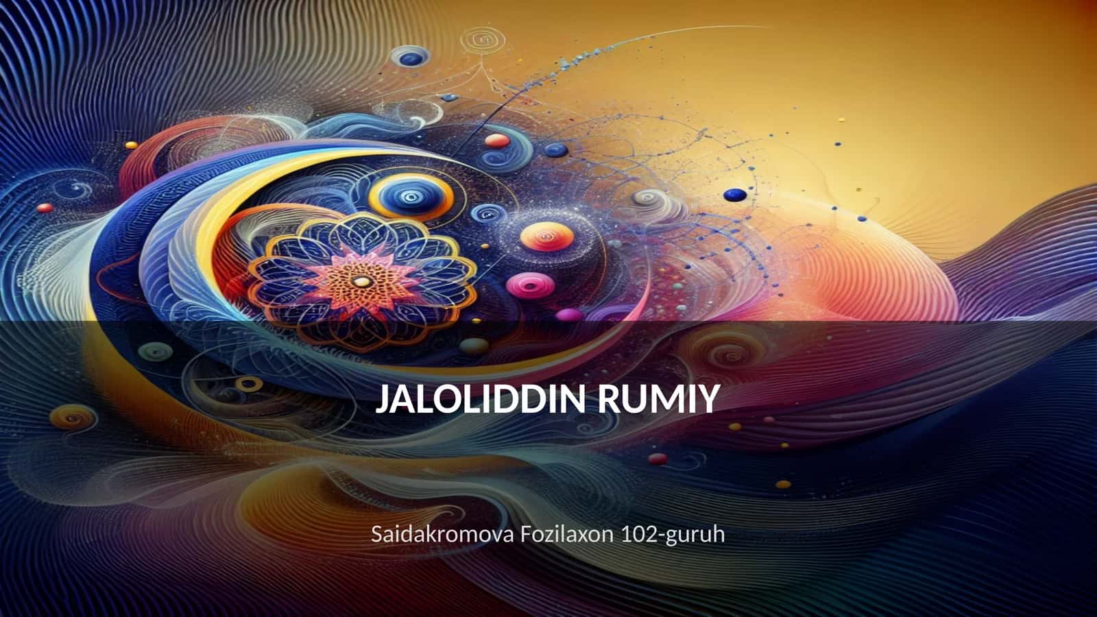 JALOLIDDIN RUMIY