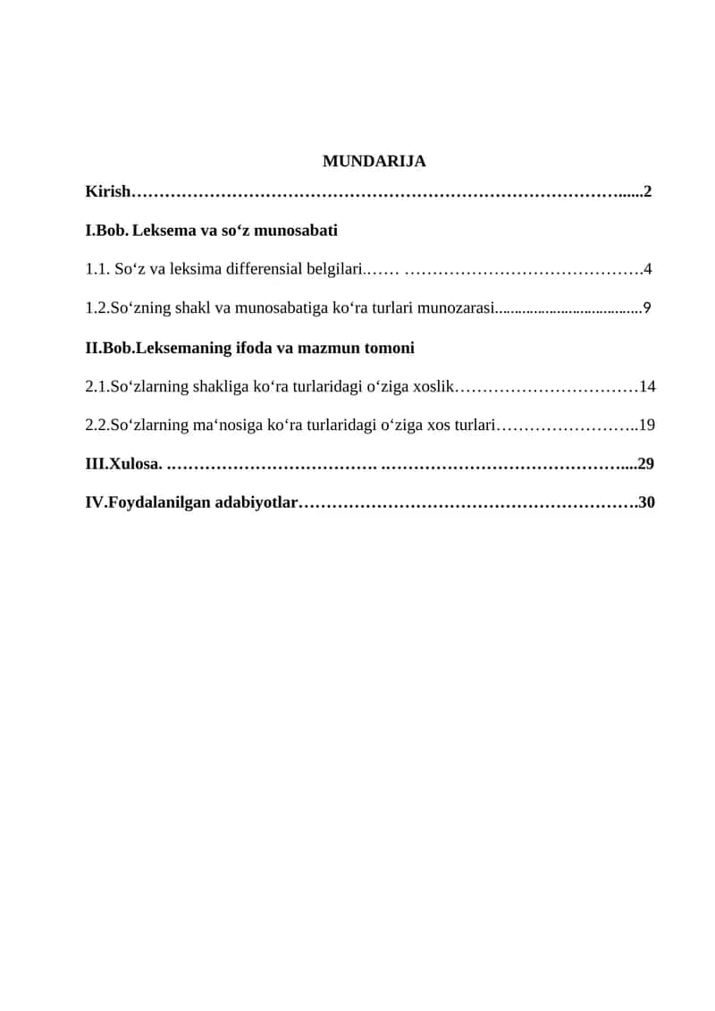 Leksema va so‘z munosabati