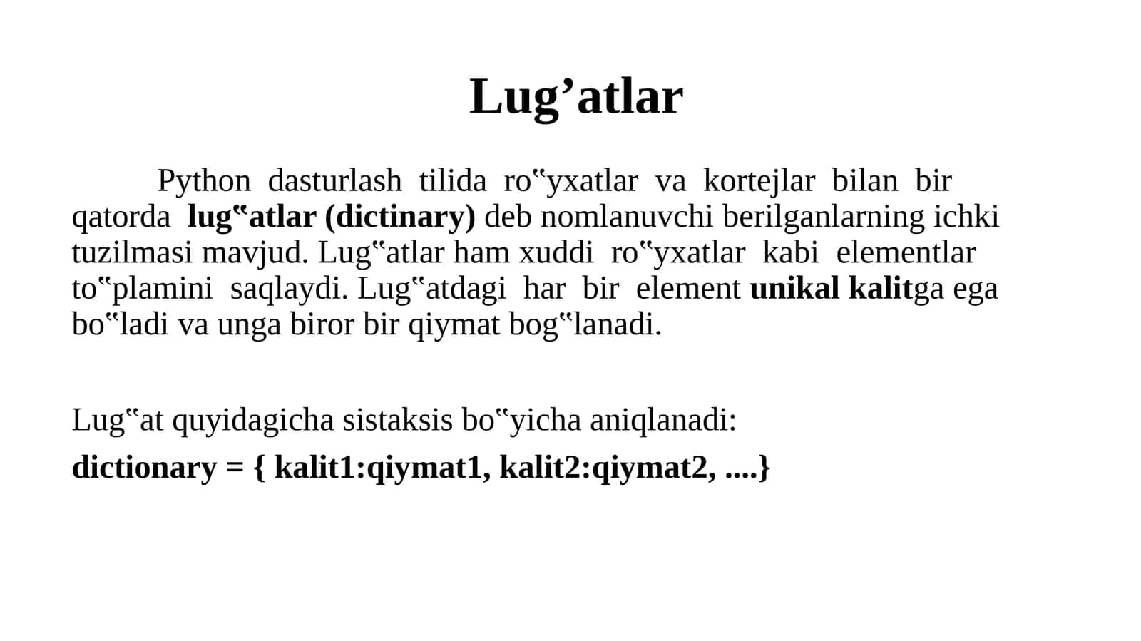 Lug’atlar