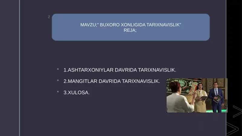 BUXORO XONLIGIDA TARIXNAVISLIK