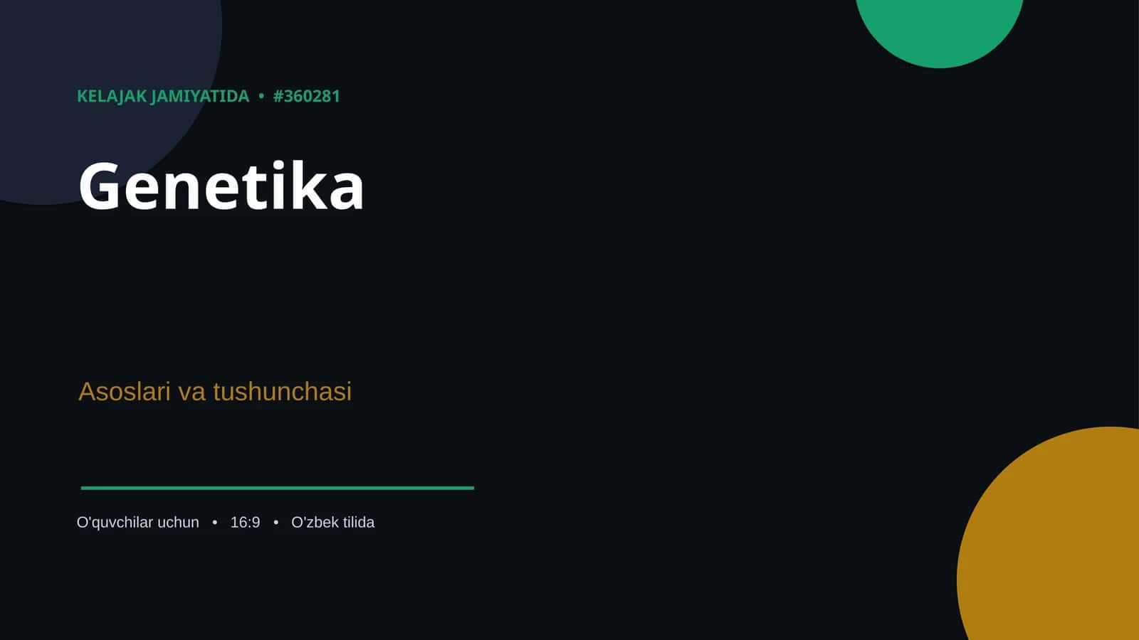 Genetika Asoslari va Tushunchasi