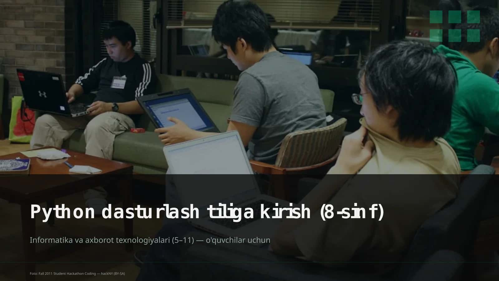 Python dasturlash tiliga kirish (8-sinf)