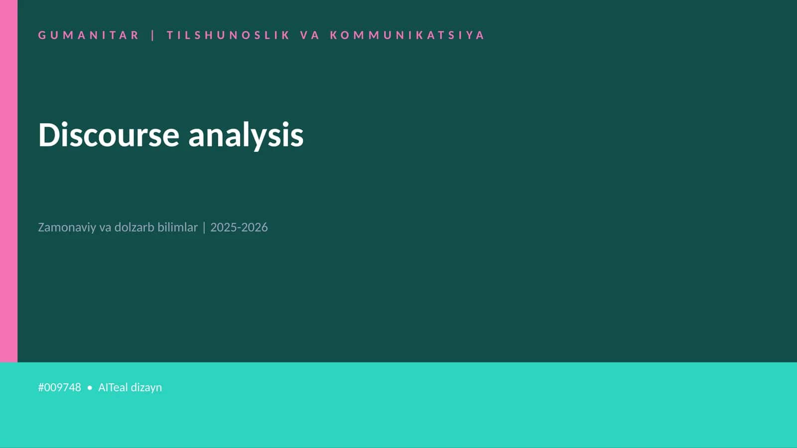 Discourse analysis