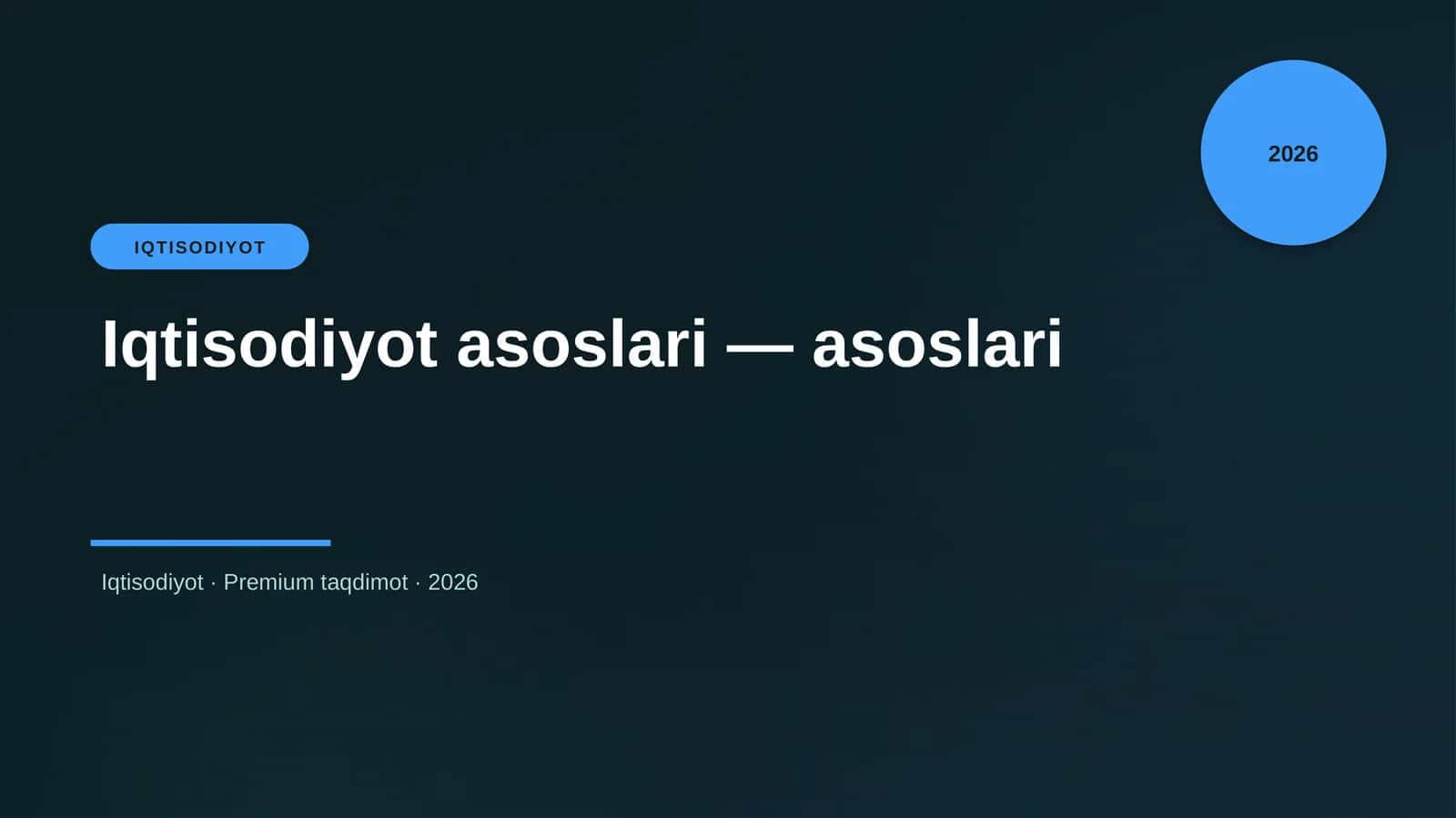 Iqtisodiyot asoslari — asoslari