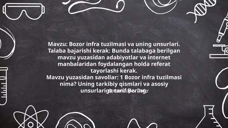 Bozor infra tuzilmasi va uning unsurlari