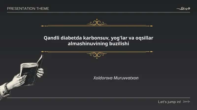 Qandli diabetda karbonsuv, yog'lar va oqsillar almashinuvining buzilishi