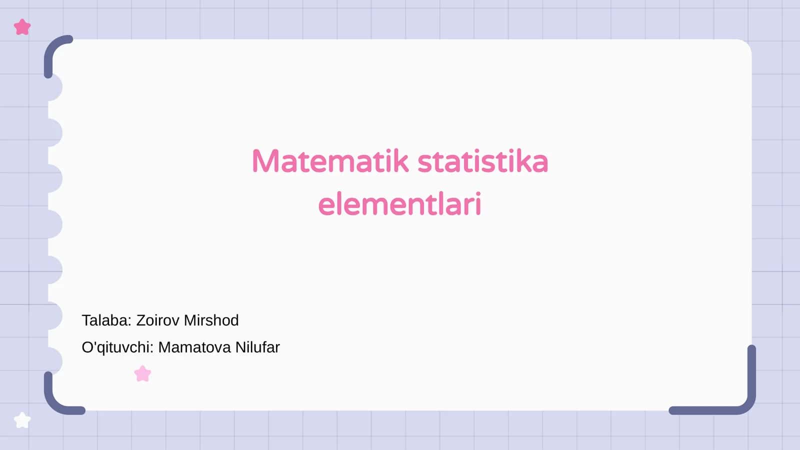 Matematik statistika elementlari