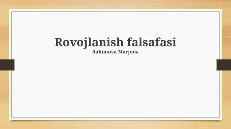 Rovojlanish falsafasi