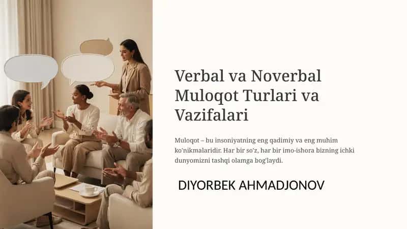 Verbal va Noverbal Muloqot Turlari va Vazifalari