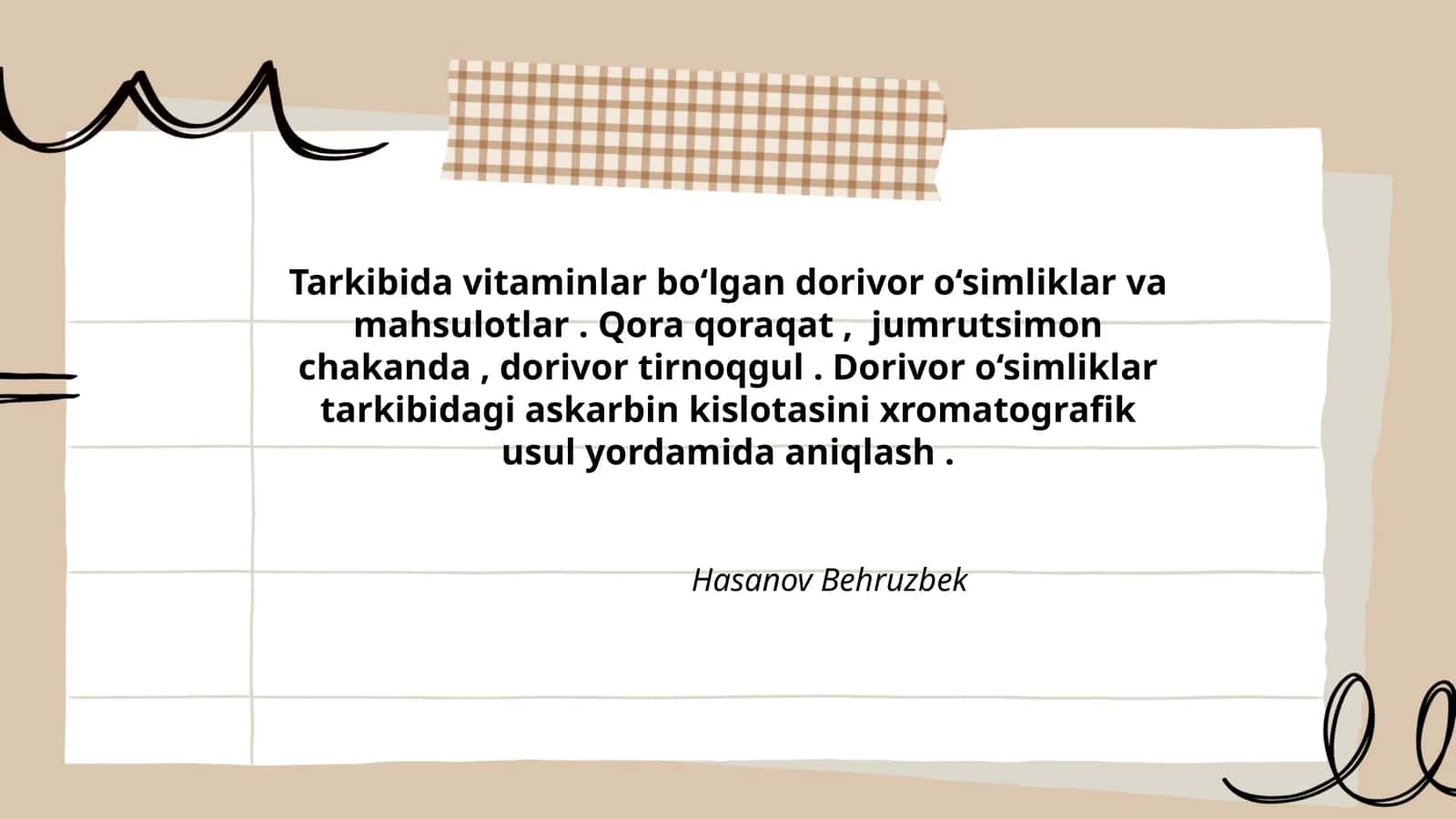 Dorivor o‘simliklar va mahsulotlar