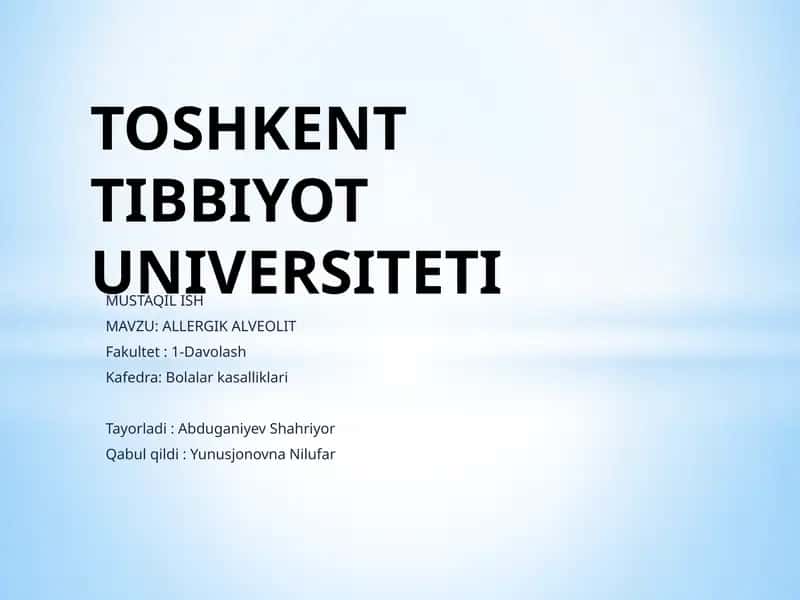 ALLERGIK ALVEOLIT