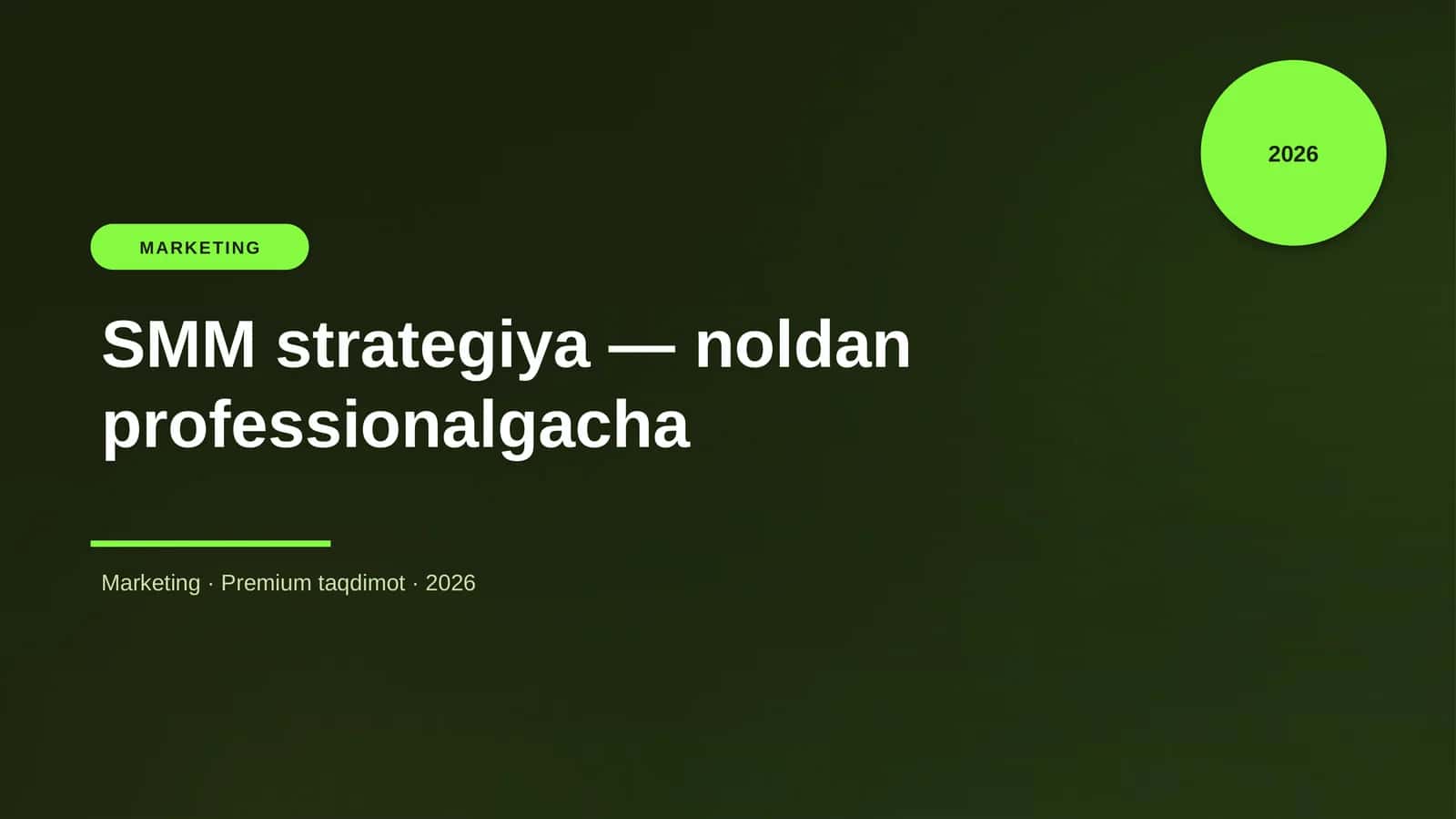 SMM strategiya — noldan professionalgacha