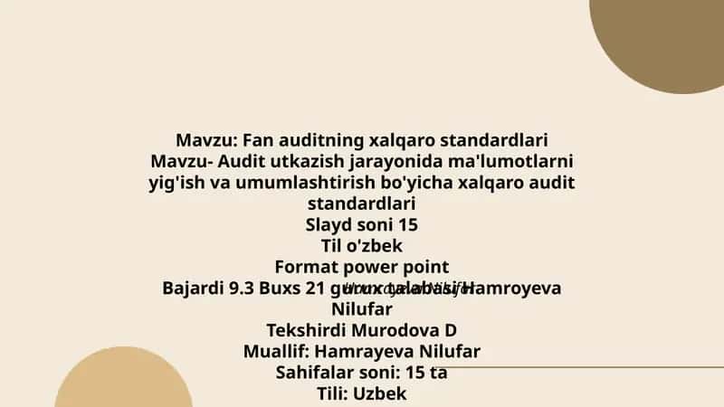 Fan auditning xalqaro standardlari