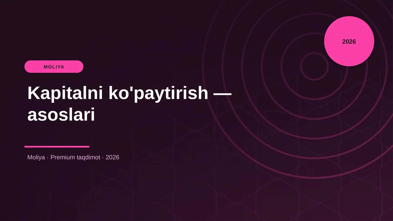 Kapitalni ko'paytirish — asoslari