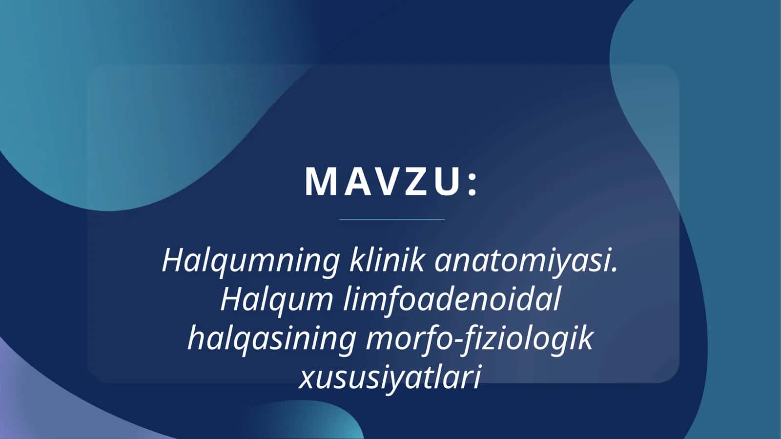 Halqumning klinik anatomiyasi. Halqum limfoadenoidal halqasining morfo-fiziologik xususiyatlari