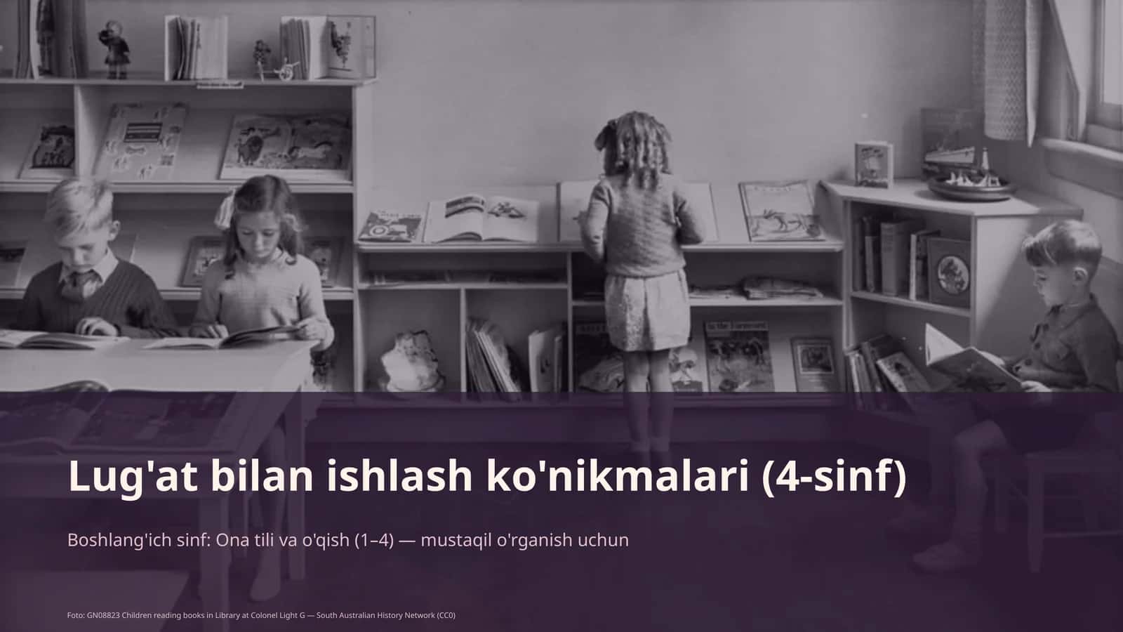 Lug'at bilan ishlash ko'nikmalari (4-sinf)