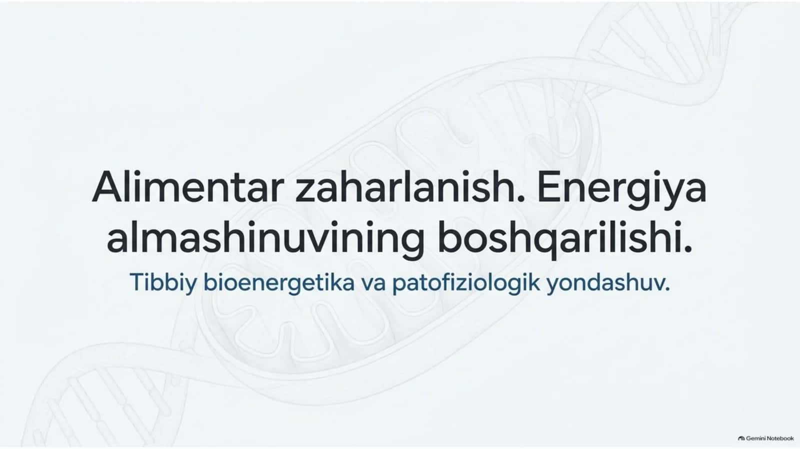 Alimentar zaharlanish va energiya almashinuvi boshqarilishi — 15 slayd