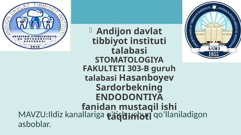 Ildiz kanallariga o'tish uchun qo‘llaniladigon asboblar