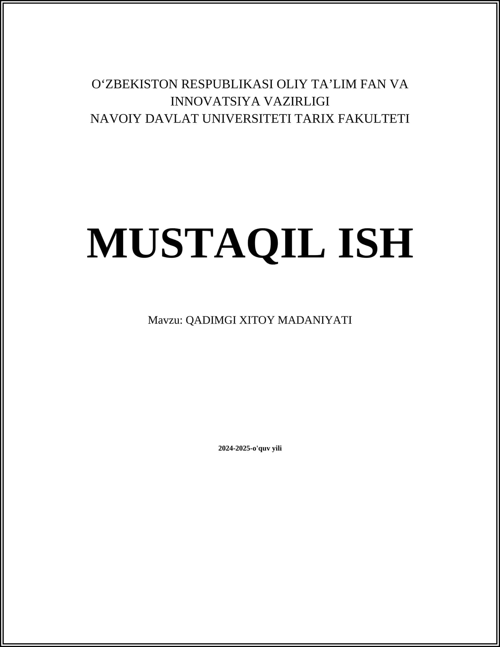 QADIMGI XITOY MADANIYATI