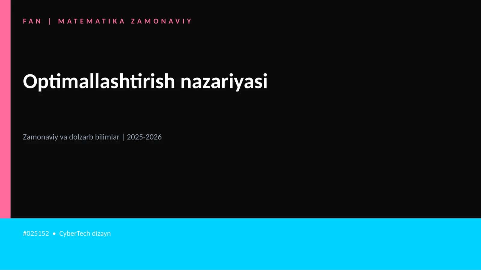 Optimallashtirish nazariyasi