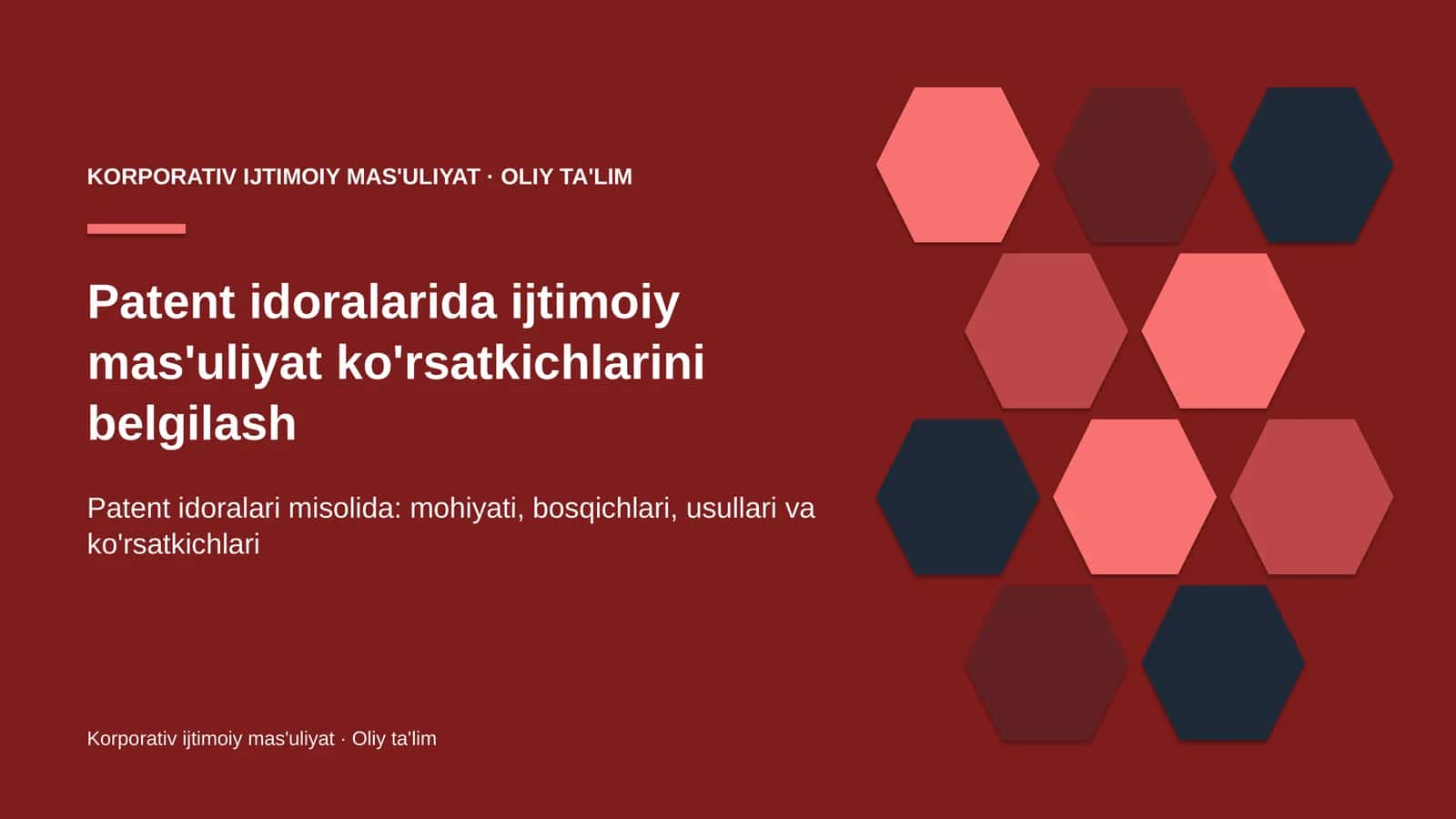 patent idoralarida ijtimoiy mas'uliyat ko'rsatkichlarini belgilash 4494