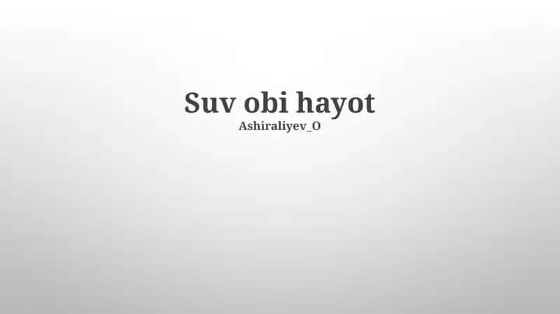 Suv obi hayot