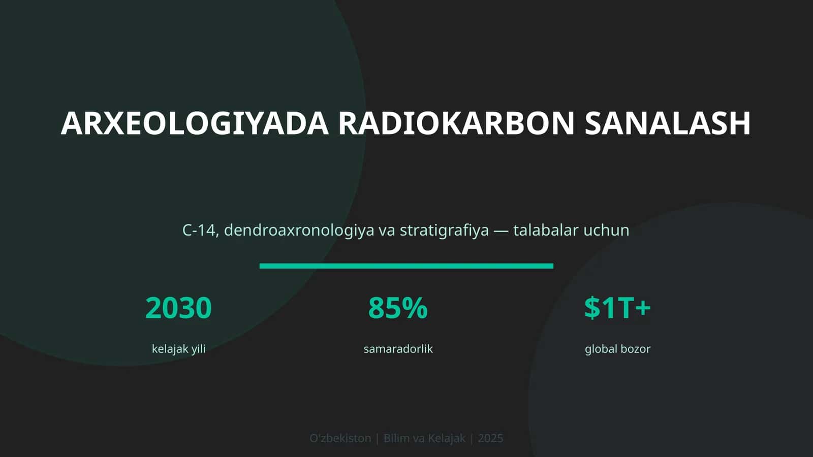 ARXEOLOGIYADA RADIOKARBON SANALASH C-14, dendroaxronologiya va stratigrafiya — talabalar uchun