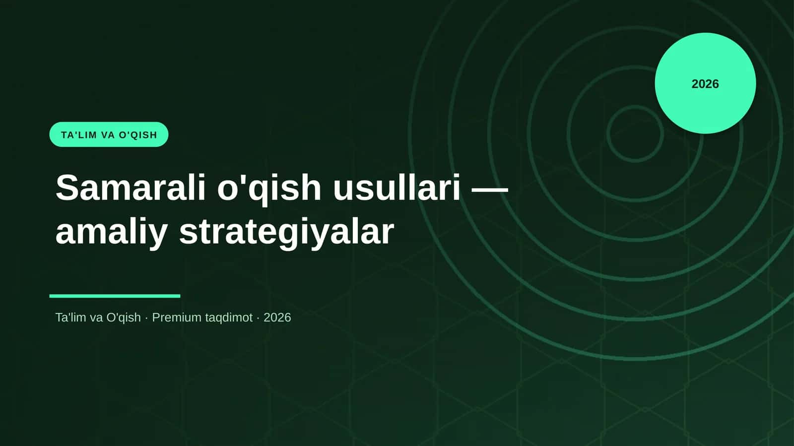 Samarali o'qish usullari — amaliy strategiyalar