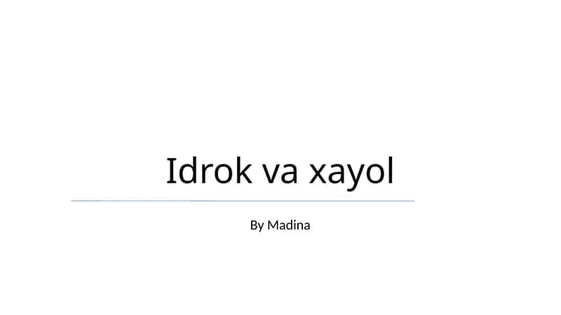 Idrok va xayol