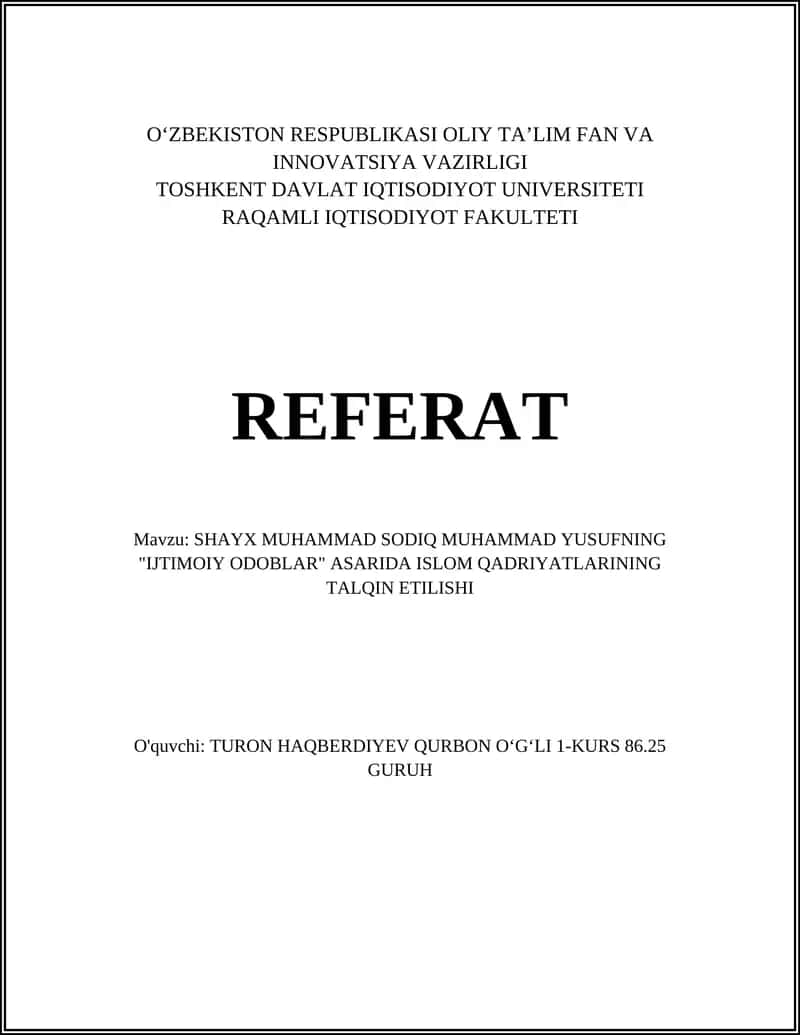 "Ijtimoiy odoblar" asri
