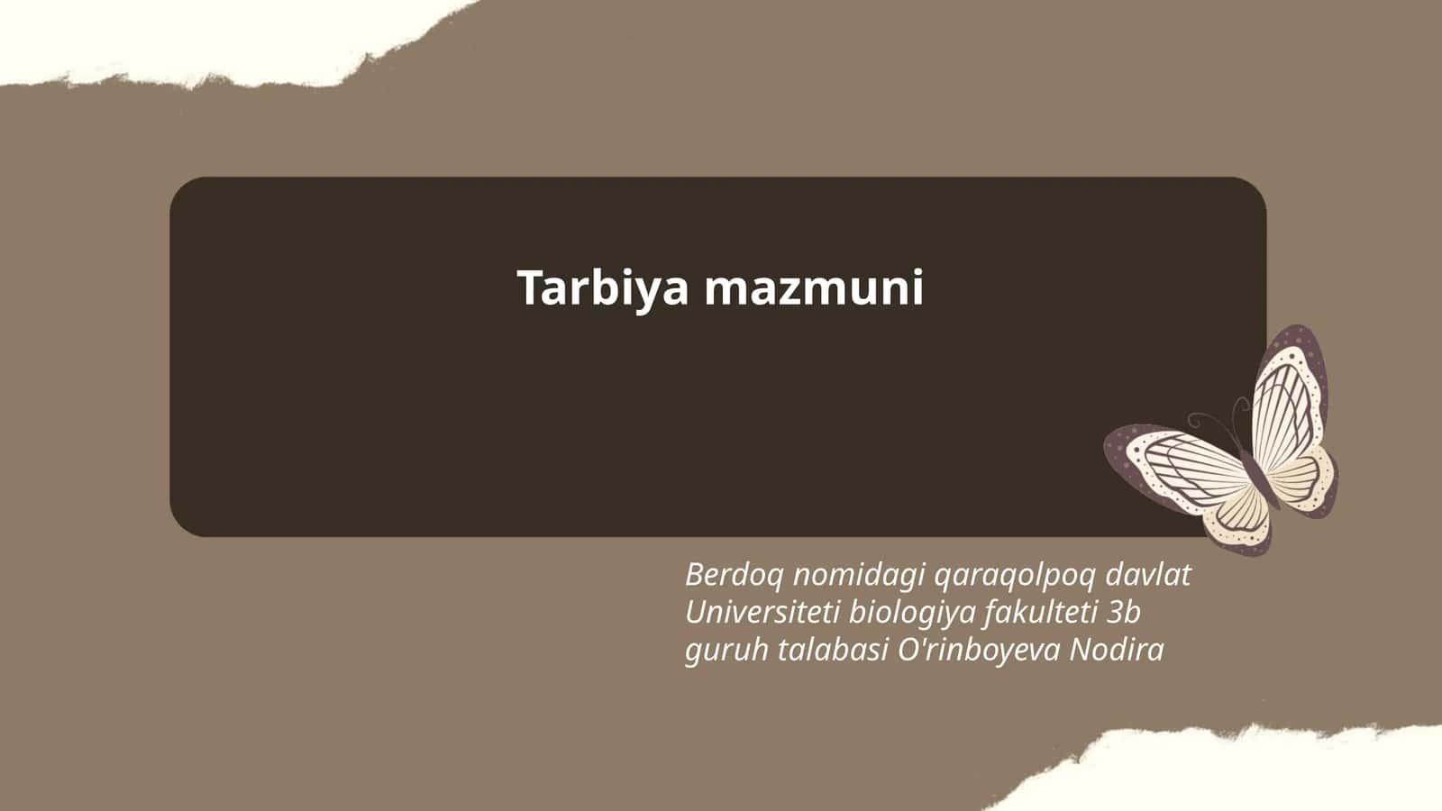 Tarbiya mazmuni