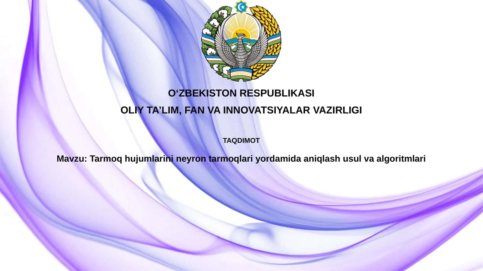 Tarmoq hujumlarini aniqlash usul va algoritmlari