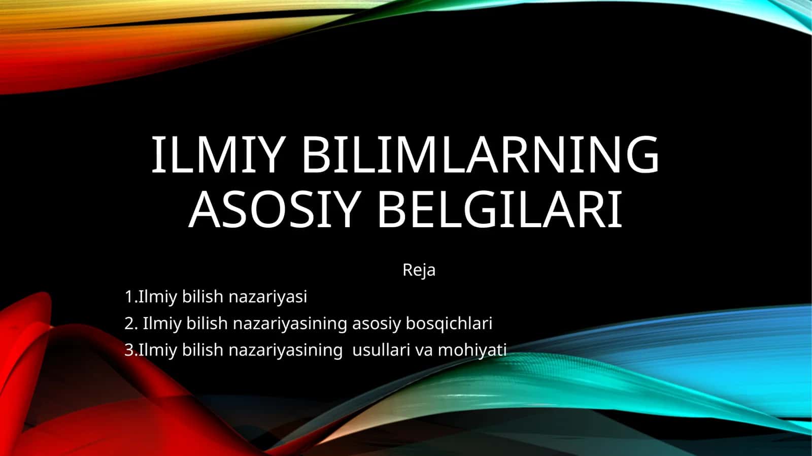 Ilmiybilimlarningasosiybelgilari