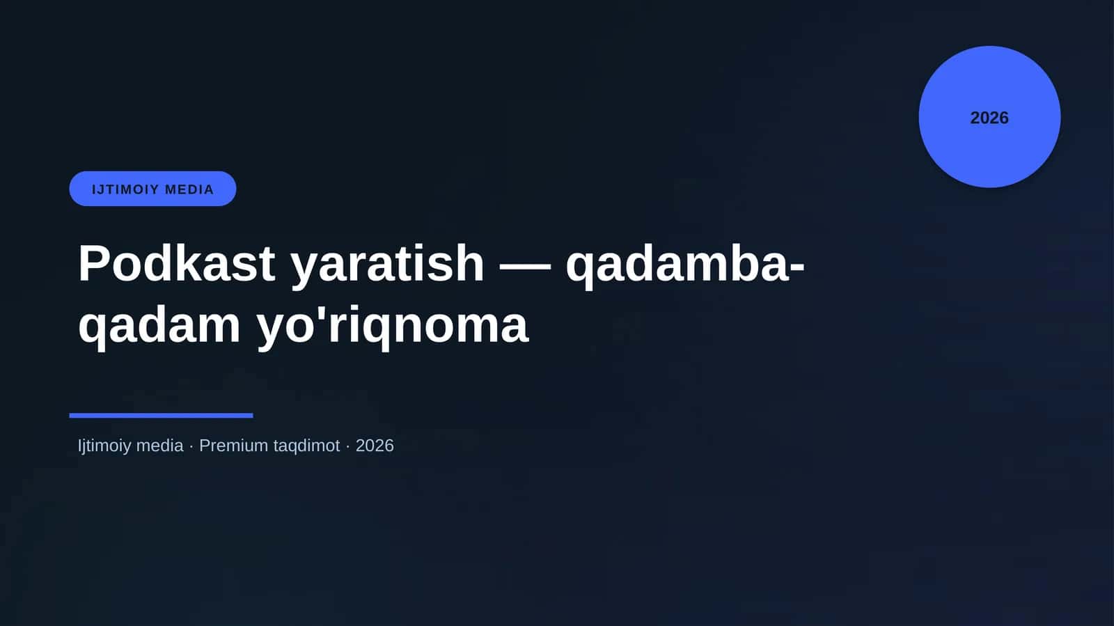 Podkast yaratish — qadamba-qadam yo'riqnoma