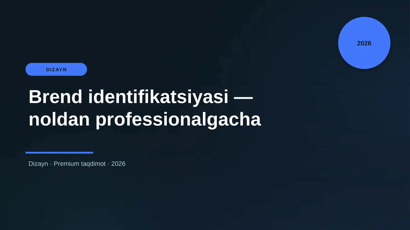 Brend identifikatsiyasi — noldan professionalgacha