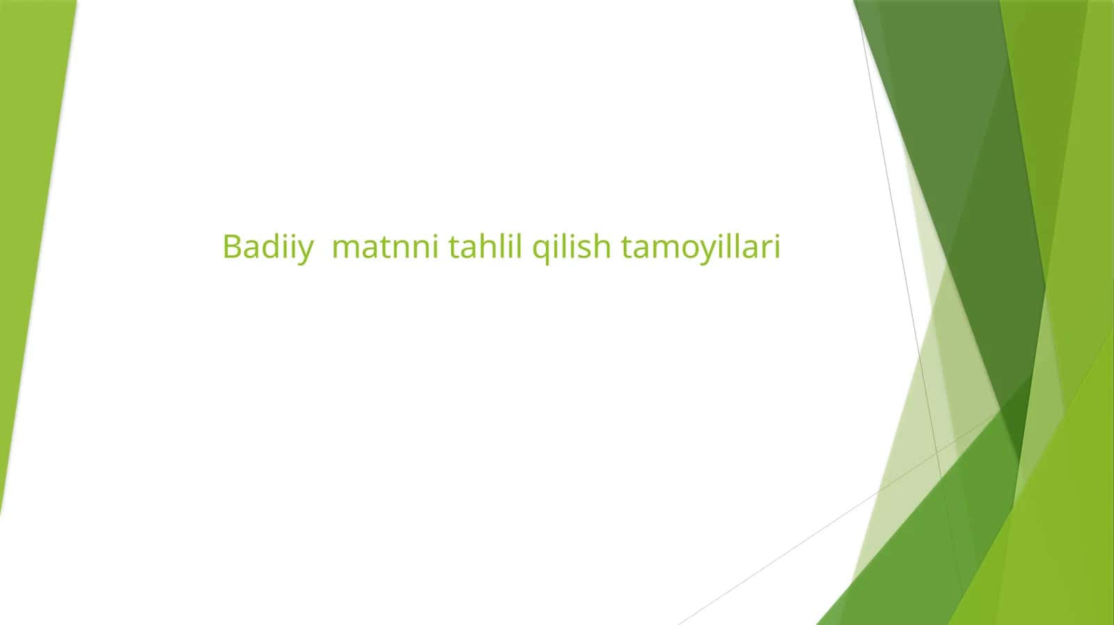 Badiiy matnni tahlil qilish tamoyillari