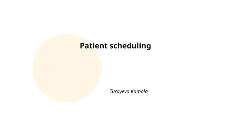 Patient Scheduling