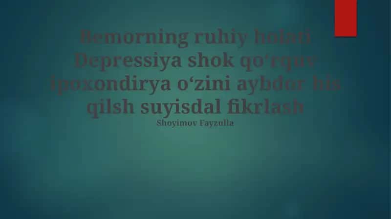Tongdagi Ruhiy Holat: Aybdorlik Hissi