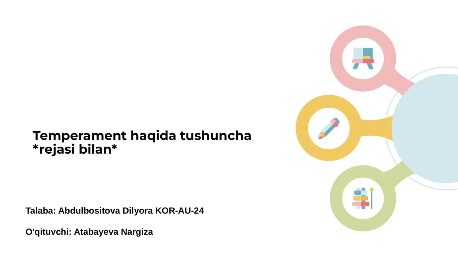 Temperament haqida tushuncha *rejasi bilan*
